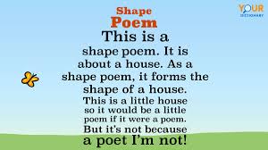exles of shape poems for kids