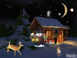 A Log Cabin Winter Scene Picmix