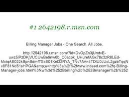 Job Description For A Billing Manager Youtube