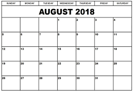 Download August 2018 Calendar Templates Printable June 2017 Template