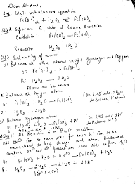 balanced equation for fe oh 2 h2o2