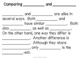Compare And Contrast Text Frame Graphic Organizer
