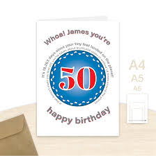 funny personalised 50th birthday card
