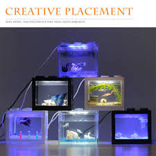 Creative Multicolor Stackable Building Blocks Ecological Mini Aquarium With Usb Led Light Fish Tank Small Reptile Pet Box Aquariums Tanks Aliexpress