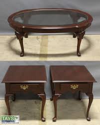 Free design service and inspiration. Tays Realty Auction Auction November Wh Item Two Ethan Allen End Tables And One Glass Top Coffee Table