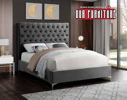 If 5640 Double Queen King Size Bed Grey