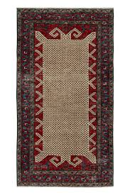 hand knotted vine turkish rug in red
