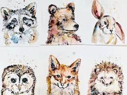 Woodland Fox Watercolour Print Animal