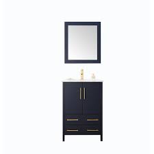 Add style and functionality to your bathroom with a bathroom vanity. 24 Inch Sink Blue Bathroom Vanity And Matching Framed Mirror Overstock 24314152