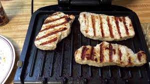 cooking pork chops on a george foreman