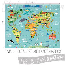 Childrens World Map Decal Poster