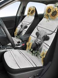 1pc Sunflower Cattle Pattern Car Seat