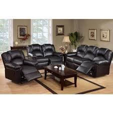 recliner black leather designer sofa set