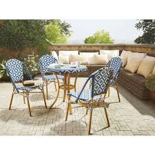 Garden Table Blue And White Pe Rattan