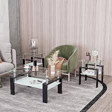 Glass Coffee Table End Table Sets Of 3