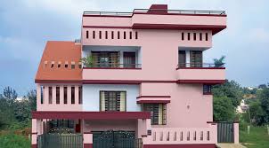 Pink And Maroon Exterior Colour Idea