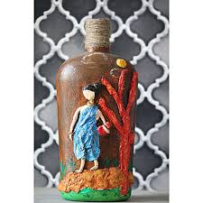 Clay Handcrafted Decorative Bottle