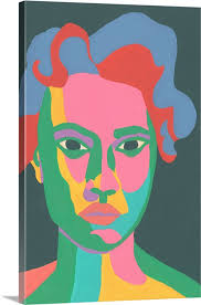 Colorblock Face Ii Wall Art Canvas