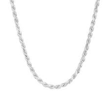 sterling silver diamond cut rope chain