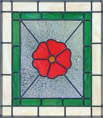 Red Flower Custom Stained Leaded Glass