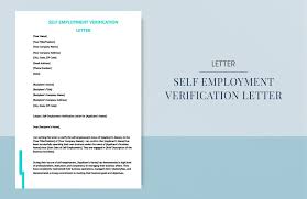 self employment verification letter in
