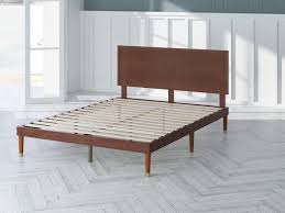 Deluxe Mid Century Wood Platform Bed W