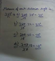 find the mere of each exterior angle