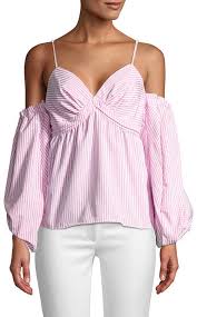 Renvy Striped Cold Shoulder Top Products In 2019 Tops