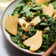 easy spinach apple salad with maple