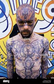 Man with full body tattoo Stock Photo - Alamy