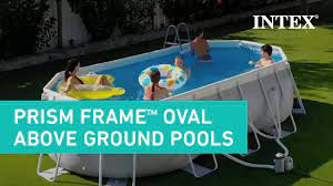 oval above ground pool set