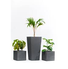 outdoor fiberglass planter set