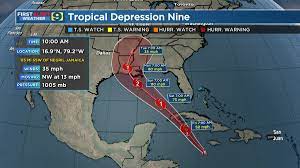 Tropical depression #9 will move into the gulf of mexico this weekend. Oe Fjfbaeab8hm