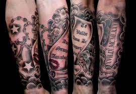 roman numeric sleeve tattoo