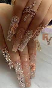 rhinestone nail art design ideas for