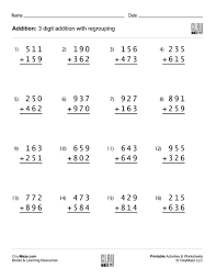 Click on the hyperlink to download the pdf and print out the pages for use in your classes. Digit Addition Worksheet With Regrouping Set Childrens Educational Workbooks Books And Tens Ones Grade 1 Pdf Math Practice For 1st Free Identifying Coins Pre K Activity Mathematics Exercises Calamityjanetheshow