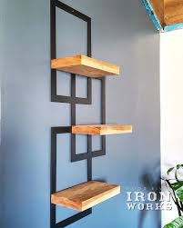 Metal Framed Triple Floating Shelves