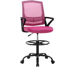 Increase your productivity by choosing from the wide selection of high office chair for standing desk available on alibaba.com. Drafting Chair Ergonomic Tall Office Chair With Arms Foot Rest Back Support Adjustable Height Rolling Swivel Desk Chair Mesh Drafting Stool For Standing Desk Adults Women Pink Walmart Com Walmart Com