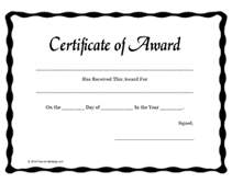 Free Printable Blank Award Certificate Templates Magdalene