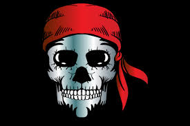 pirate skull hand drawn grafik von han