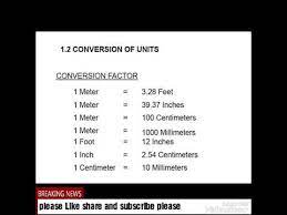 To convert meters to inches, multiply the meter value by 39.3700787. Conversion Of Units In Hindi Like 1 Meter 3 28 Feet 1meter 39 37 Inches 1meter 100 Cm Ieeei Youtube