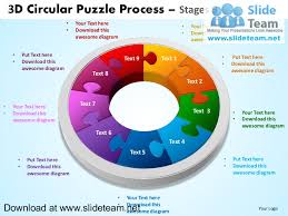 3 D Pie Chart Circular Puzzle With Hole In Center Process