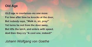 old age poem by johann wolfgang von goethe
