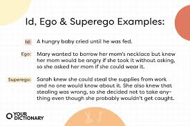 exles of id ego and superego