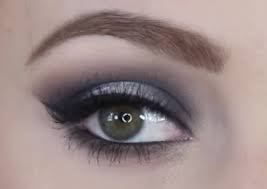 navy blue silver smokey eye makeup
