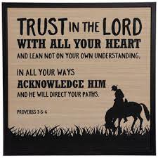 Proverbs 3 5 6 Cowboy Wood Wall Decor