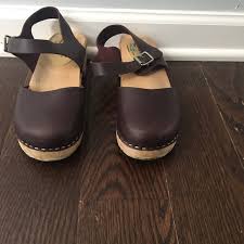 Lotta By Stockholm Low Wood Aubergine Clogs