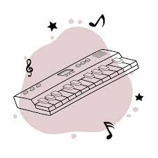 vector hand drawing of piano keyboard