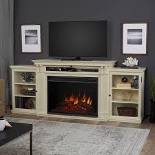 Real Flame Tracey Grand Electric Fireplace Entertainment Center Distressed White