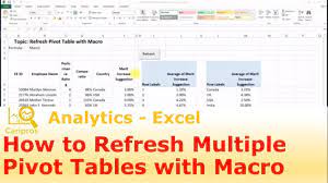 how to refresh multiple pivot tables